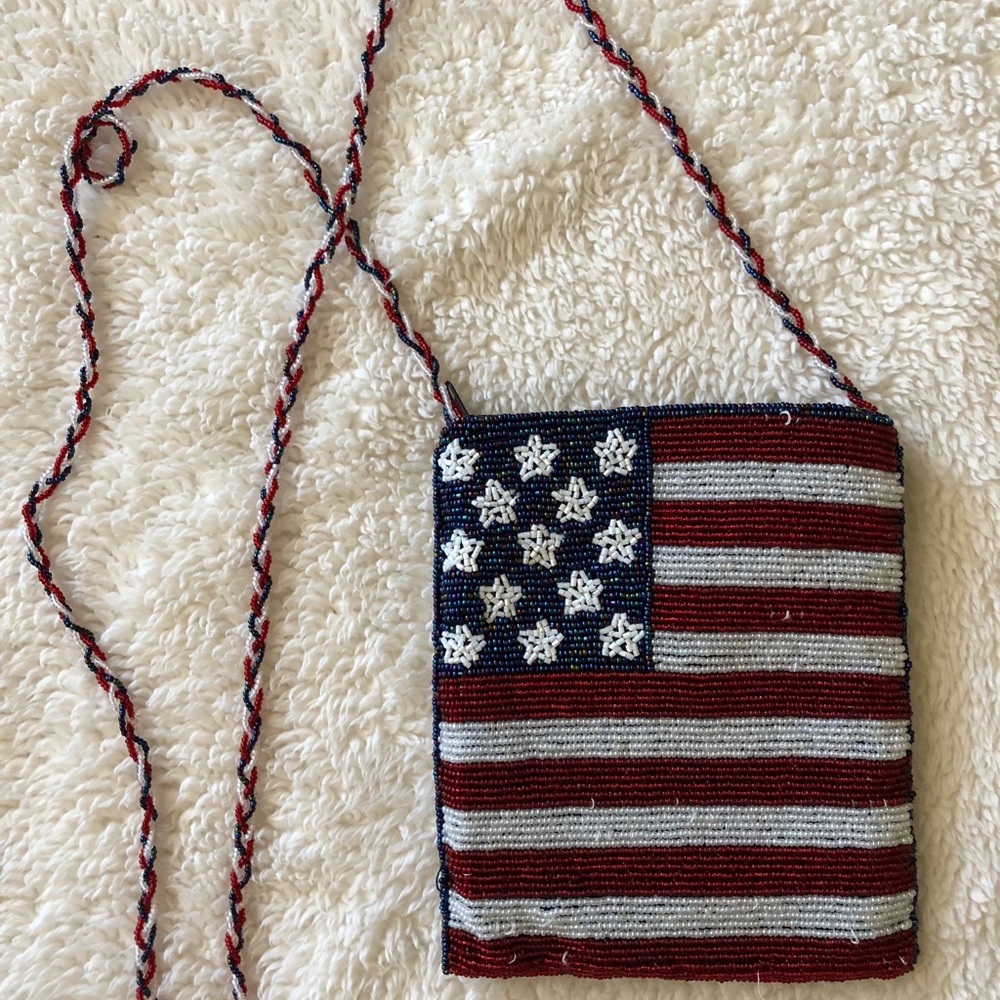 Beaded Flag 4th of July Purse